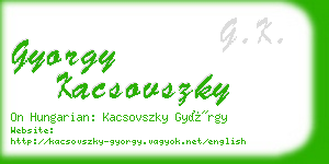 gyorgy kacsovszky business card